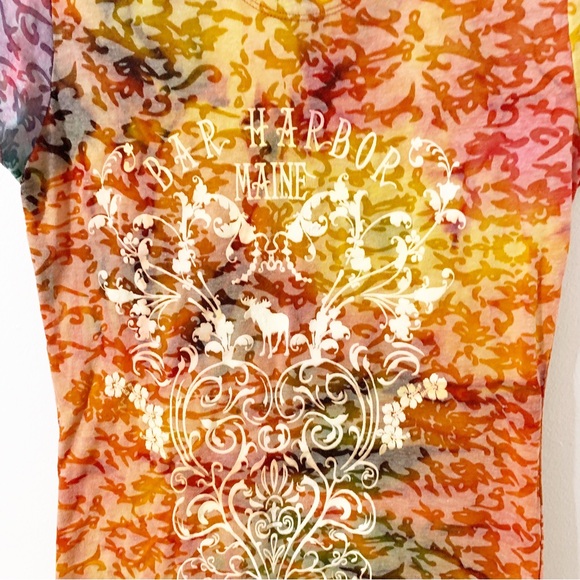 My Sport Burn Out Bar Harbor Maine Graphic Short Sleeve Tee. Shirt Multi Colored - Picture 6 of 8